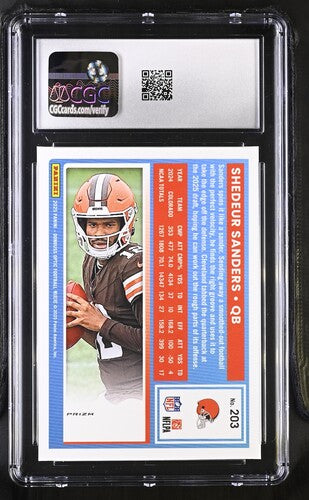 2025 PANINI DONRUSS OPTIC SHEDEUR SANDERS PURPLE SHOCK CGC 8.5 SC2