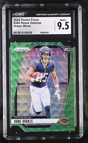2024 Panini Prizm #385 Rome Odunze Green Wave CGC 9.5