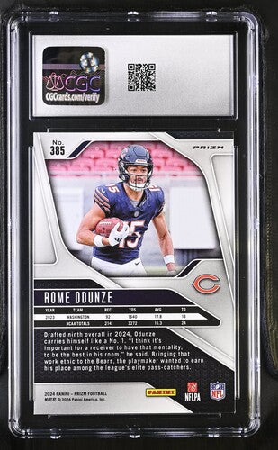 2024 Panini Prizm #385 Rome Odunze Green Wave CGC 9.5