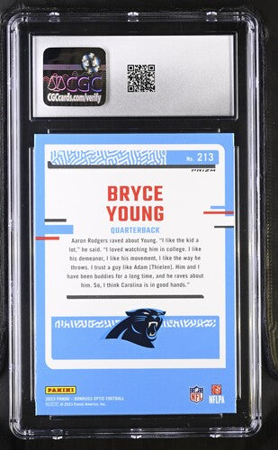 2023 Donruss Optic #213 Bryce Young Purple Shock CGC 9