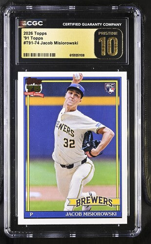 2026 TOPPS '91 JACOB MISIOROWSKI CGC PRISTINE 10 SC3