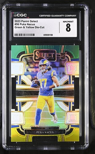 2023 PANINI SELECT PUKA NACUA YELLOW & GREEN DIE-CUT CGC 8 SC2