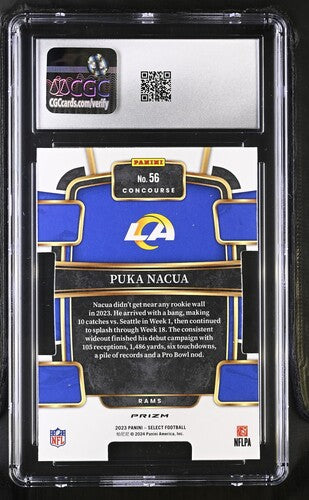 2023 PANINI SELECT PUKA NACUA YELLOW & GREEN DIE-CUT CGC 8 SC2