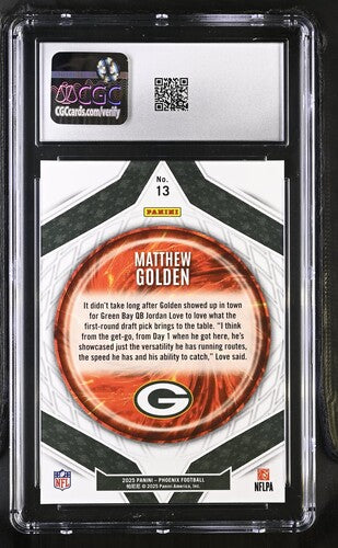 2025 Panini Phoenix Paragon #13 Matthew Golden CGC 9.5
