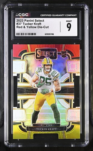 2023 PANINI SELECT DIE-CUT YELLOW & RED TUCKER KRAFT CGC 9 SC2