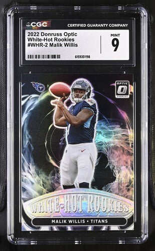 2022 PANINI DONRUSS OPTIC WHITE-HOT ROOKIES MALIK WILLIS CGC 9 SC2