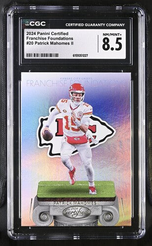 2024 PANINI CERTIFIED FRANCHISE FOUNDATIONS PATRICK MAHOMES CGC 8.5 SC2