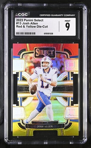2023 Panini Select #13 Josh Allen Red & Yellow Die-Cut CGC 9