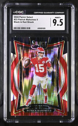 2024 Panini Select #33 Patrick Mahomes II Black & Red Shock CGC 9.5