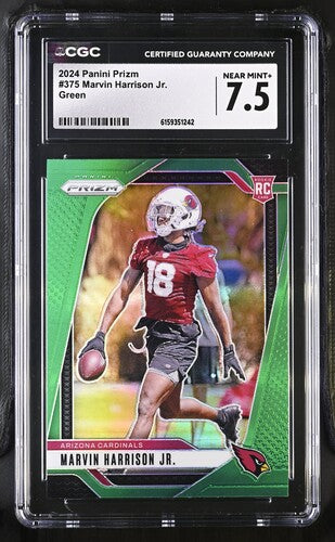 2024 PANINI PRIZM GREEN MARVIN HARRISON JR. CGC 7.5 SC2