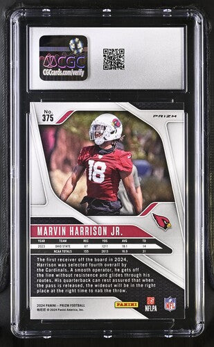 2024 PANINI PRIZM GREEN MARVIN HARRISON JR. CGC 7.5 SC2