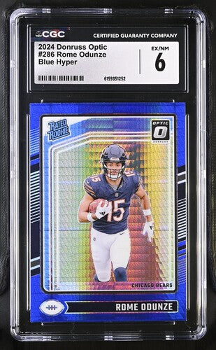 2024 Donruss Optic #286 Rome Odunze Blue Hyper CGC 6
