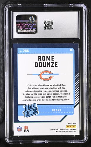 2024 Donruss Optic #286 Rome Odunze Blue Hyper CGC 6