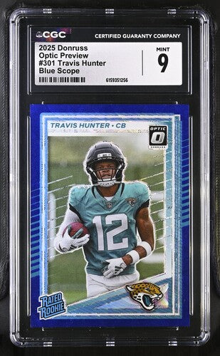 2025 Donruss Optic Preview #301 Travis Hunter Blue Scope CGC 9
