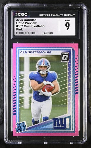 2025 Donruss Optic Preview #302 Cam Skattebo Pink CGC 9