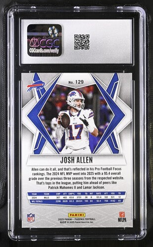 2025 Panini Phoenix #129 Josh Allen Silver Lava CGC 9