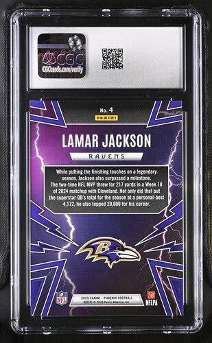 2025 Panini Phoenix Thunderbirds #4 Lamar Jackson CGC 9