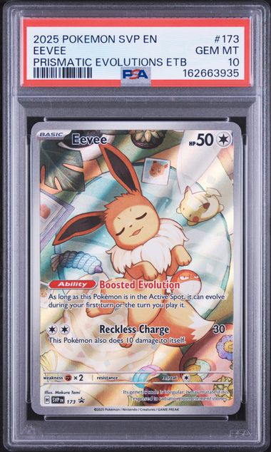2025 POKEMON SVP EN-SV BLACK STAR PROMO #173 EEVEE PRISMATIC EVOLUTIONS ETB PSA 10 SC1