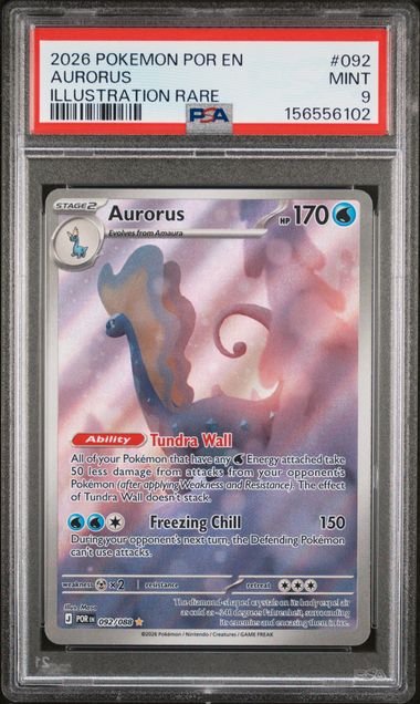 2026 POKEMON POR EN-PERFECT ORDER #092 AURORUS ILLUSTRATION RARE PSA 9 SC1
