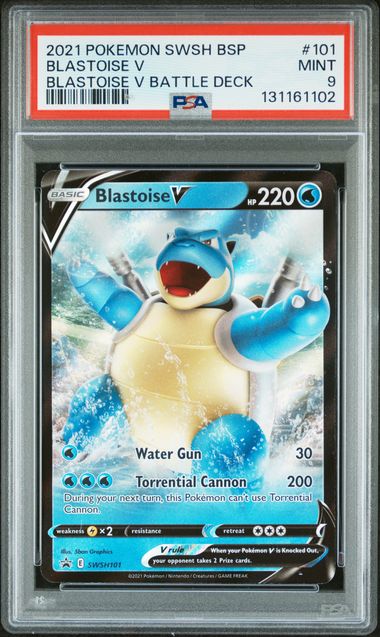 2021 POKEMON SWORD & SHIELD BLACK STAR PROMOS #101 BLASTOISE V BLASTOISE V BATTLE DECK PSA 9 SC1