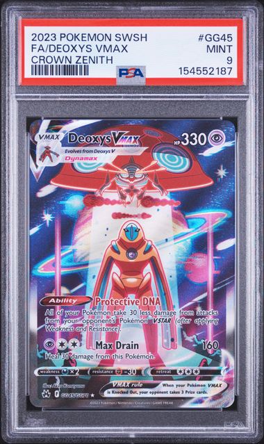2023 POKEMON SWORD AND SHIELD CROWN ZENITH #GG45 FA/DEOXYS VMAX CROWN ZENITH PSA 9 SC1
