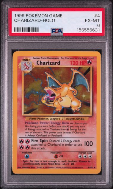 1999 POKEMON GAME #4 CHARIZARD-HOLO PSA 6
