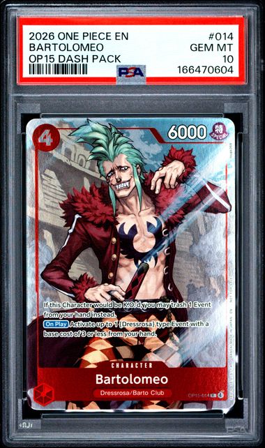 2026 ONE PIECE ADVENTURE ON KAMI'S ISLAND DASH PACK #014 BARTOLOMEO