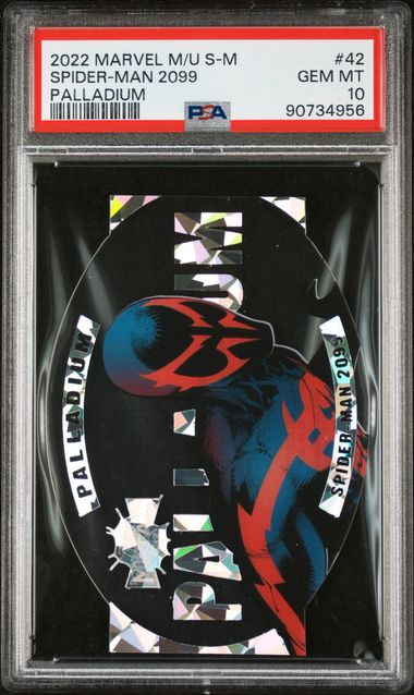 2022 SKYBOX MARVEL METAL UNIVERSE SPIDER-MAN PALLADIUM #42 SPIDER-MAN 2099 PALLADIUM PSA 10 SC7