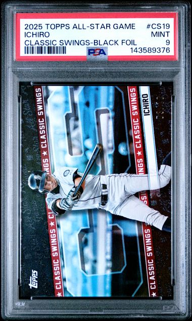 2025 TOPPS ALL-STAR GAME CLASSIC SWINGS #CS19 ICHIRO CLASSIC SWINGS-BLACK FOIL PSA 9 SC4