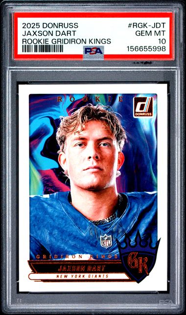 2025 PANINI DONRUSS ROOKIE GRIDIRON KINGS #RGK-JDT JAXSON DART PSA 10