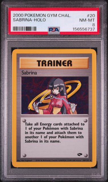 2000 POKEMON GYM CHALLENGE #20 SABRINA-HOLO PSA 8. SC1