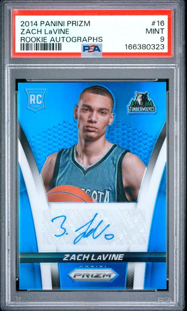 2014 PANINI PRIZM ROOKIE AUTOGRAPHS #16 ZACH LaVINE ROOKIE AUTOGRAPHS PSA 9 JR9272-41