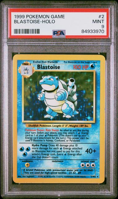 1999 POKEMON GAME #2 BLASTOISE-HOLO PSA 9 SD8248
