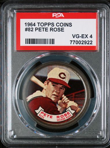 1964 TOPPS COINS #82 PETE ROSE PSA 4 SC4