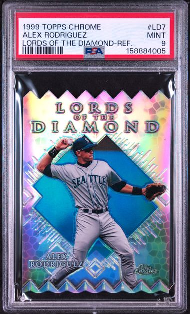 1999 TOPPS CHROME LORDS OF THE DIAMOND #LD7 ALEX RODRIGUEZ LORDS OF THE DIAMOND-REF. PSA 9