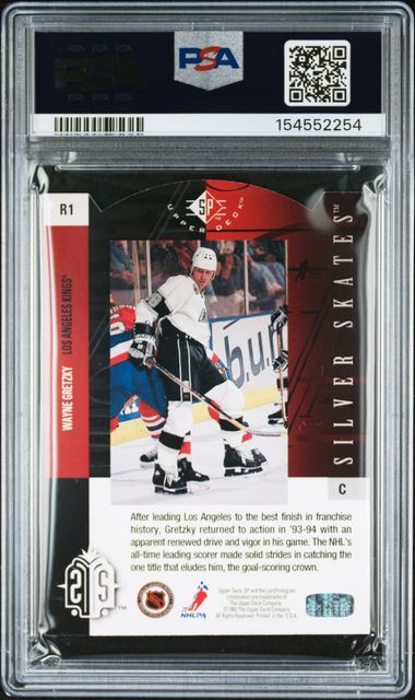 1993 UPPER DECK SILVER SKATES #R1 WAYNE GRETZKY GOLD PSA 7