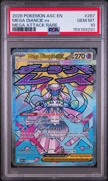 2026 POKEMON ASC EN-ASCENDED HEROES #267 MEGA DIANCIE ex MEGA ATTACK RARE PSA 10 SC1