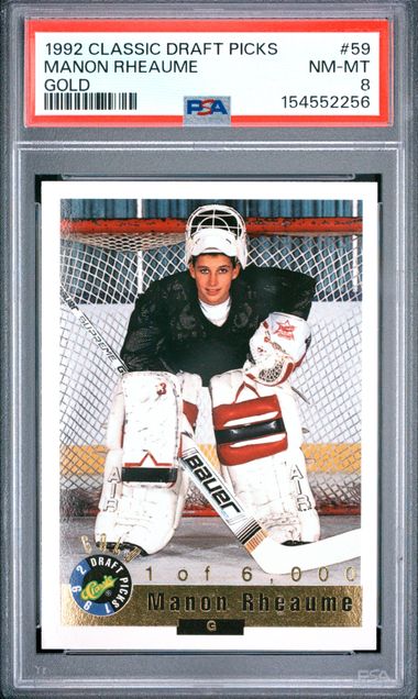 1992 CLASSIC DRAFT PICKS #59 MANON RHEAUME GOLD PSA 8