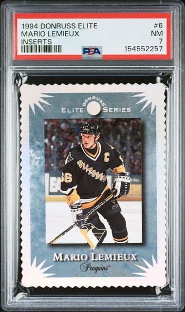 1994 DONRUSS ELITE INSERTS #6 MARIO LEMIEUX INSERTS PSA 7