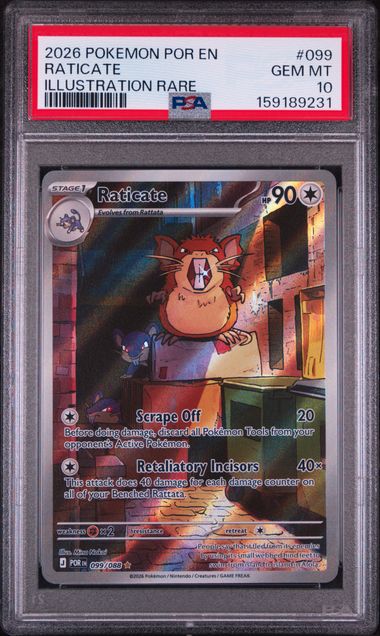 2026 POKEMON POR EN-PERFECT ORDER #099 RATICATE ILLUSTRATION RARE PSA 10 SC1