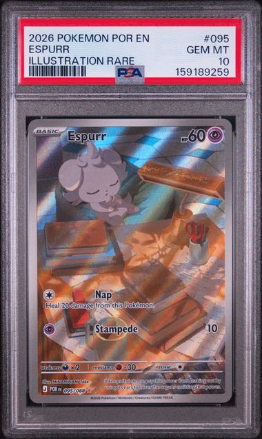 2026 POKEMON POR EN-PERFECT ORDER #095 ESPURR ILLUSTRATION RARE PSA 10 SC1