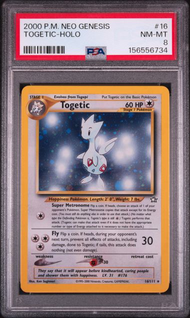 2000 POKEMON NEO GENESIS #16 TOGETIC-HOLO PSA 8 SC1