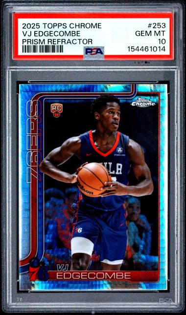 2025 TOPPS CHROME #253 VJ EDGECOMBE PRISM REFRACTOR PSA 10 SC5