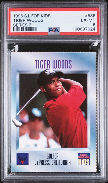 1996 S.I. FOR KIDS SERIES 3 #536 TIGER WOODS SERIES 3 PSA 6