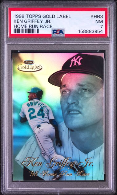 1998 TOPPS GOLD LABEL HOME RUN RACE #HR3 KEN GRIFFEY JR. HOME RUN RACE PSA 7