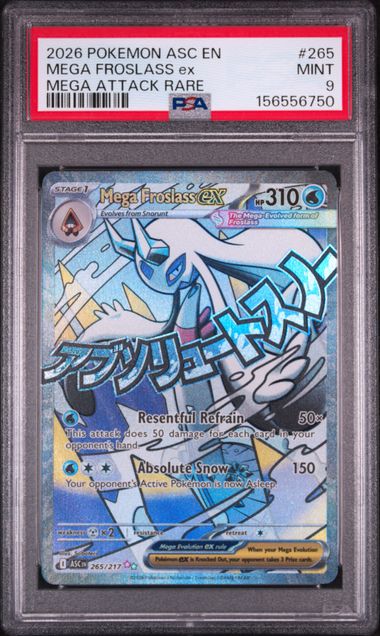 2026 POKEMON ASC EN-ASCENDED HEROES #265 MEGA FROSLASS ex MEGA ATTACK RARE PSA 9 SC1