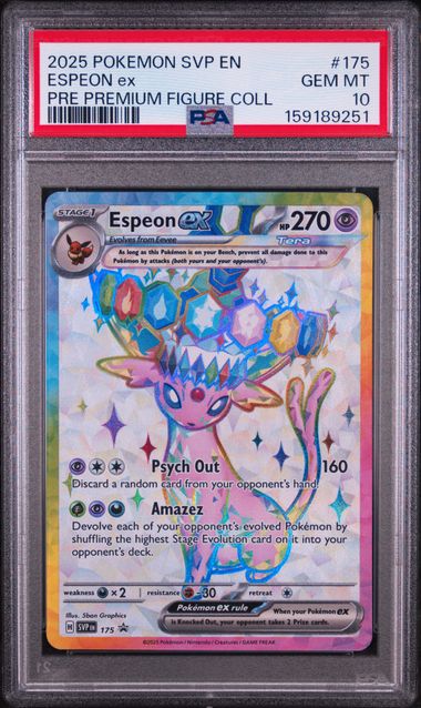 2025 POKEMON SVP EN-SV BLACK STAR PROMO #175 ESPEON ex PRE PREMIUM FIGURE COLL PSA 10 SC1