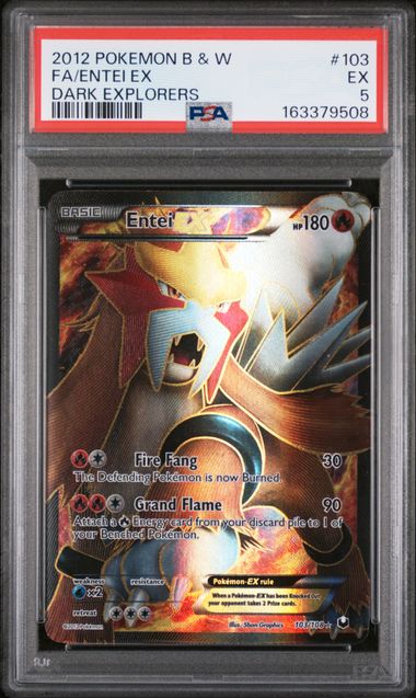 2012 POKEMON BLACK & WHITE DARK EXPLORERS #103 FA/ENTEI EX DARK EXPLORERS PSA 5