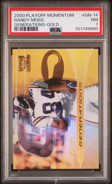 2000 Playoff Momentum Randy Moss Generations Gold 23/50 #GN-14 PSA 7