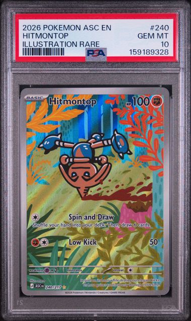 2026 POKEMON ASC EN-ASCENDED HEROES #240 HITMONTOP ILLUSTRATION RARE PSA 10 SC1